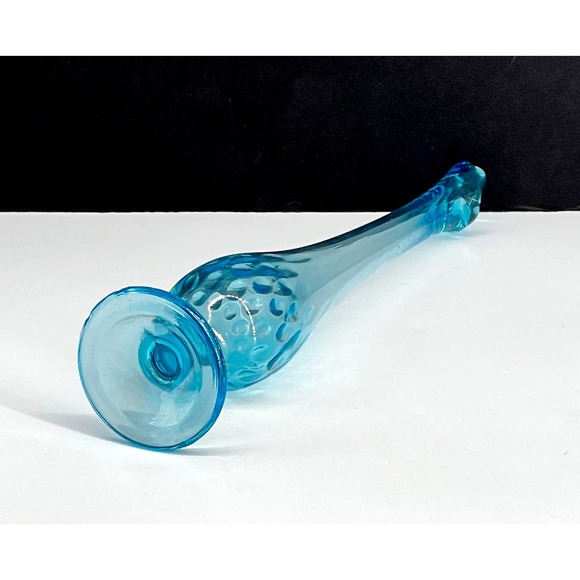 Vintage Ice Blue Footed Viking Vase. 9.5" Tall - Picture 4 of 10